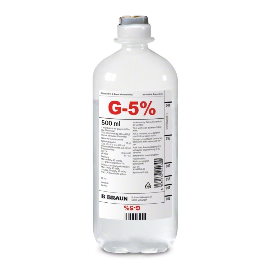 Glucose 5%, 10 x 500ml Ecoflac Kohlenhydratlösung