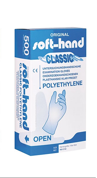 PE-Handschuhe Herrengröße 500 St. gehämmert, unsteril, soft-hand