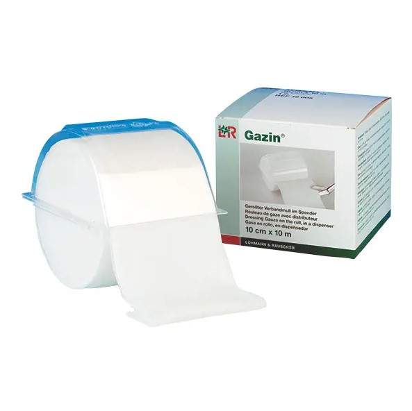 Gazin-Verbandmull 10cm x 20m, 2 Rollen, 80cm 8-fach gelegt