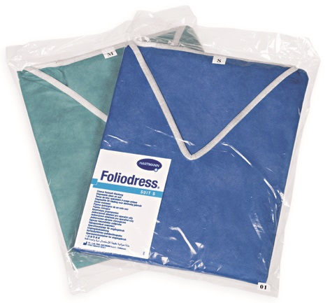 Foliodress® Suit, blau - Einweg OP-Bereichskleidung, Kasack u. Hose, 50 Sets Foliodress® Suit, blau - Einweg OP-Bereichskleidung, Kasack u. Hose, 50 Sets