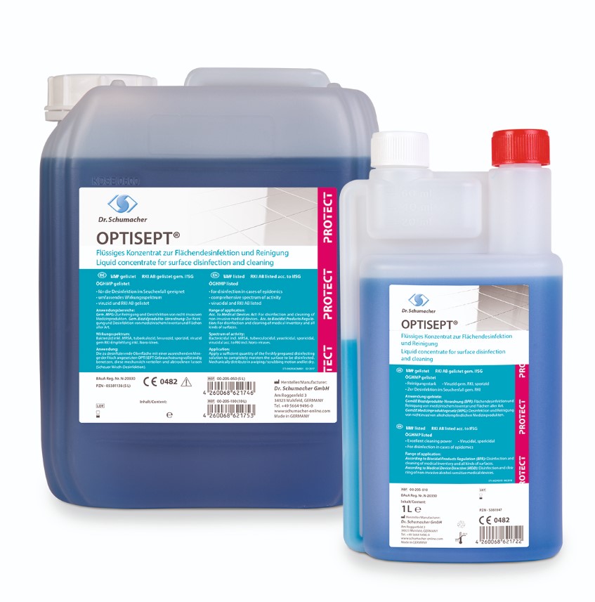 Optisept® - Konzentrat zur Flächendesinfektion und Reinigung, viruzid + sporizid