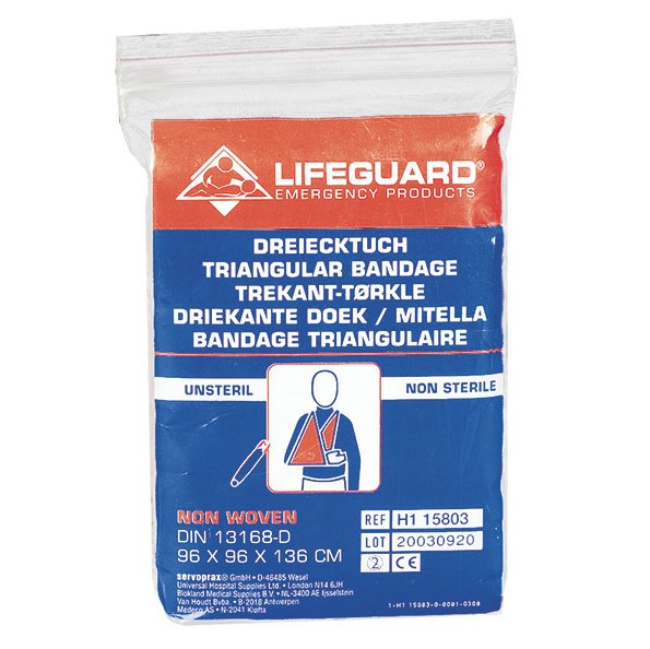 Dreieck-Tuch DIN 13168-D, weiß - Non Woven 96 x 96 x 136mm