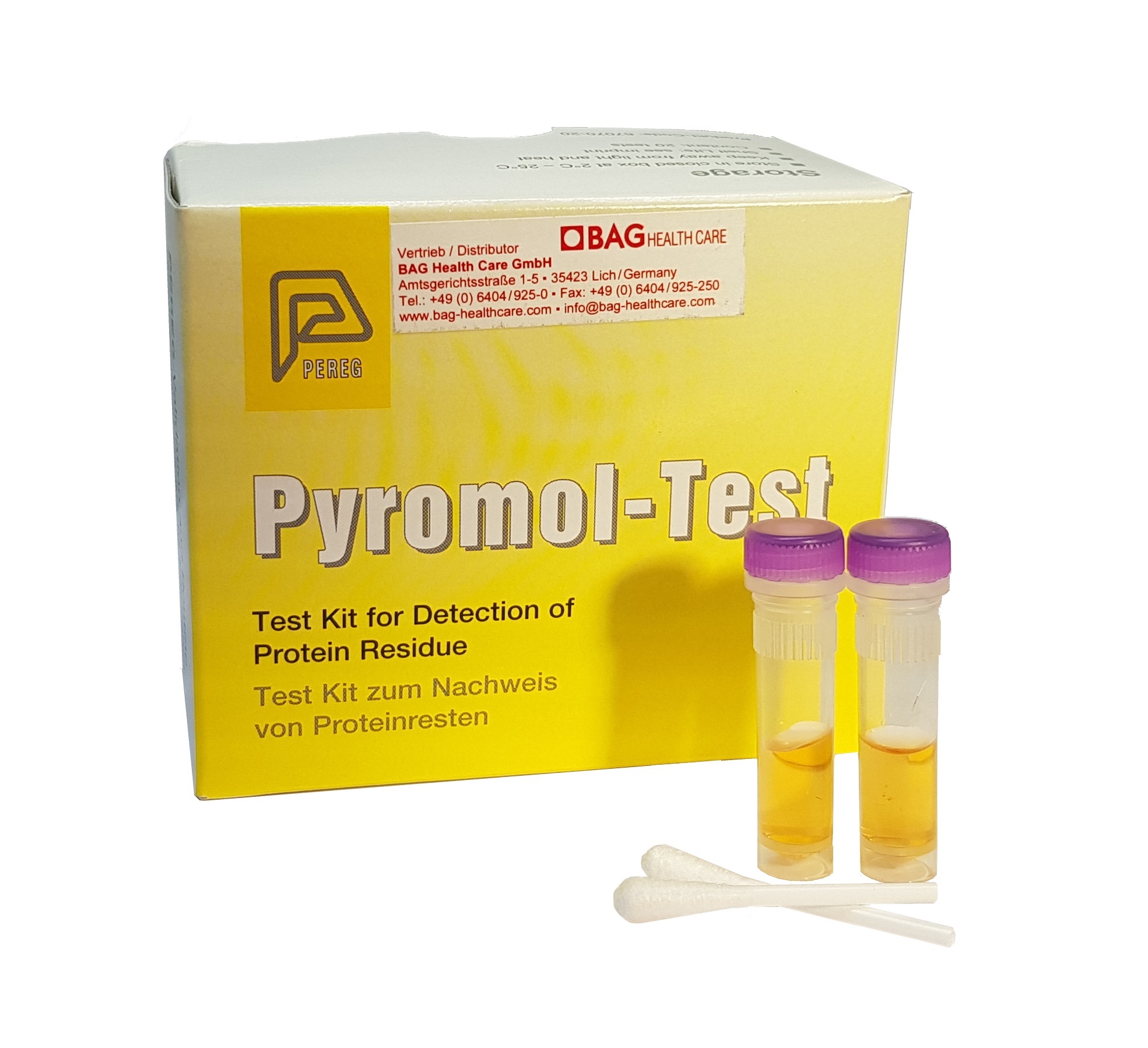 Pyromol-Test, 20 St. zum qualitat. Nachweis von Proteinen auf chir. Instumenten und Oberflächen Pyromol-Test, 20 St. zum qualitat. Nachweis von Proteinen auf chir. Instumenten und Oberflächen