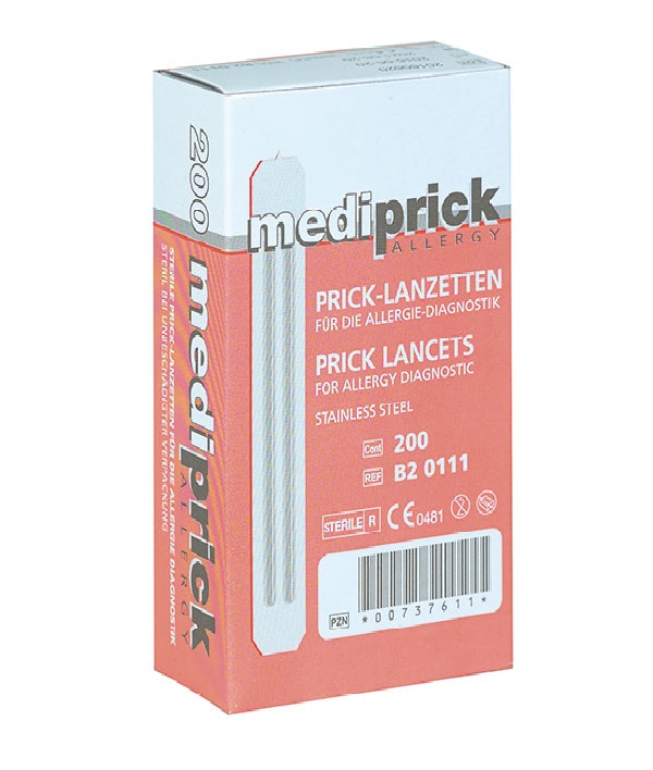 Allergielanzetten Medi Prick® 0,9mm Einstichtiefe, 200 St. Allergielanzetten Medi Prick® 0,9mm Einstichtiefe, 200 St.