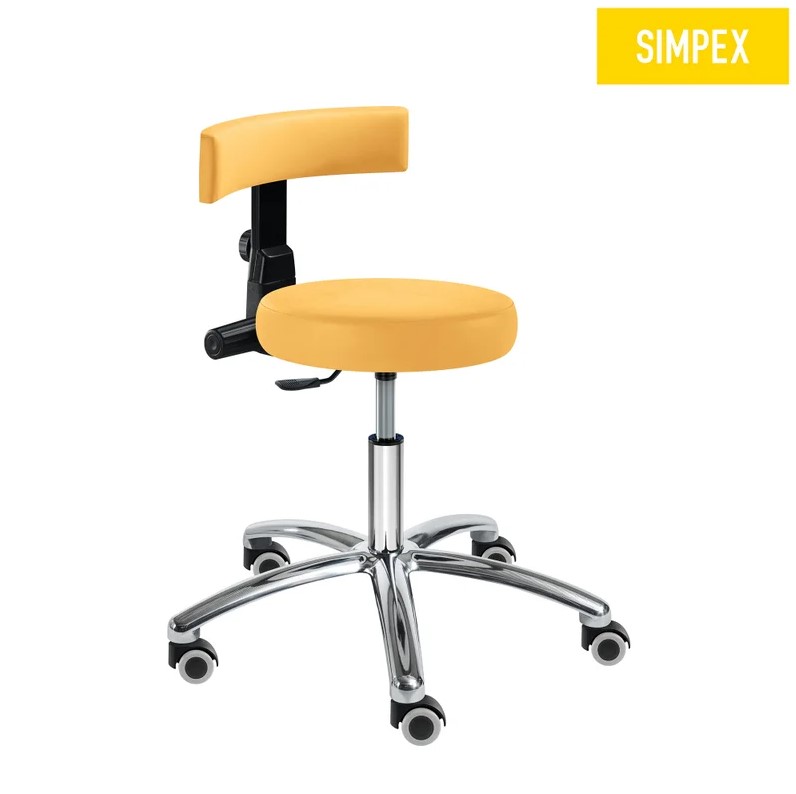 Drehrollhocker sella-med Manus Work mit Rückenlehne, Sitzgröße Ø 37cm Drehrollhocker sella-med Manus Work mit Rückenlehne, Sitzgröße Ø 37cm