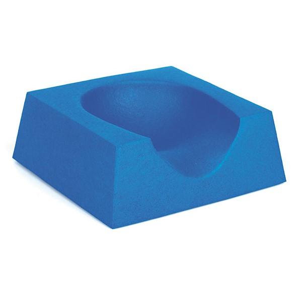 Lagerungshilfe Schädelform a.p. 25 x 25 x 10cm (BxLxH) aus blauem, abwaschbarem Schaumstoff Lagerungshilfe Schädelform a.p. 25 x 25 x 10cm (BxLxH) aus blauem, abwaschbarem Schaumstoff