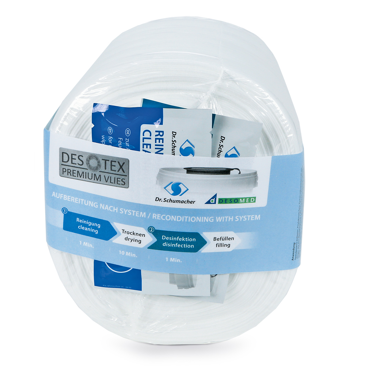 Eco-Wipes Vliesrolle 100 Blatt (für 5l Eimer) inkl. Reinigungs- und Desinfektionstuch