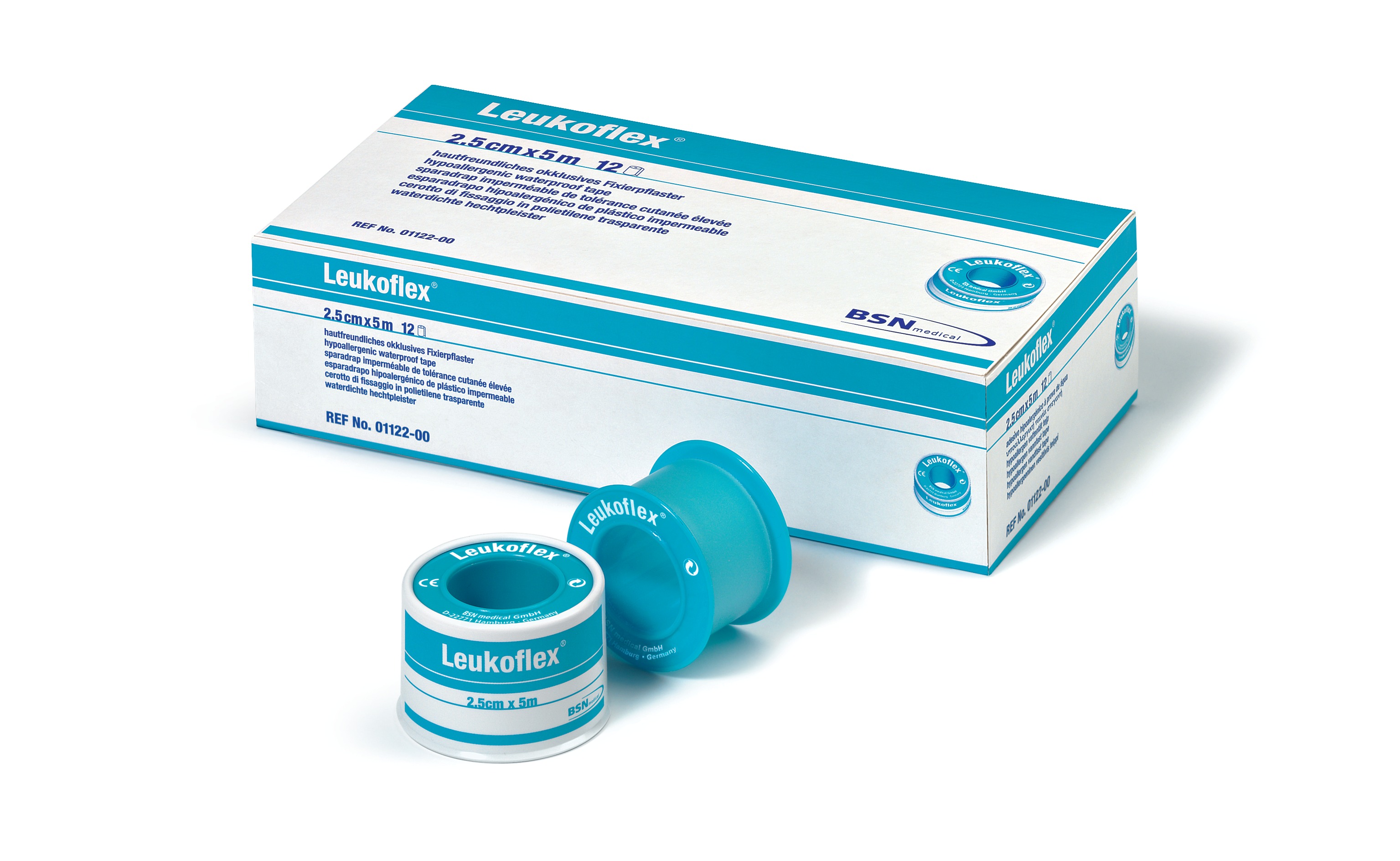 Leukoflex 1,25cm x 5m / ohne Metallschutzring, 24 Rollen