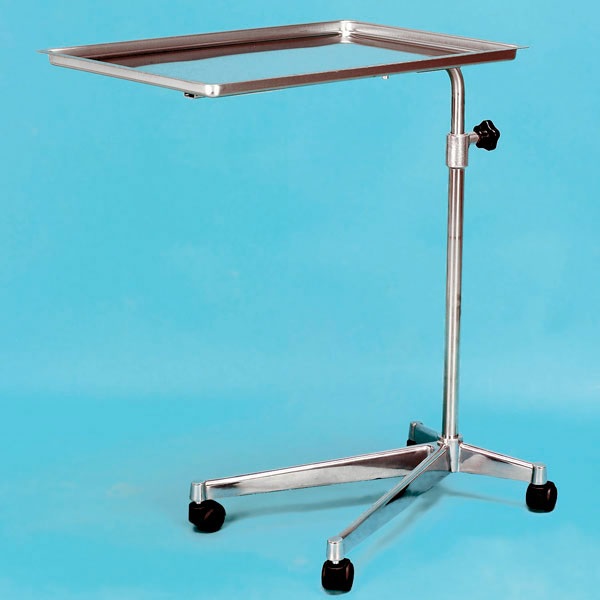 Instrumententisch Praxismodell Platte 68 x 45cm, H bis 1,25m Rollen feststellbar