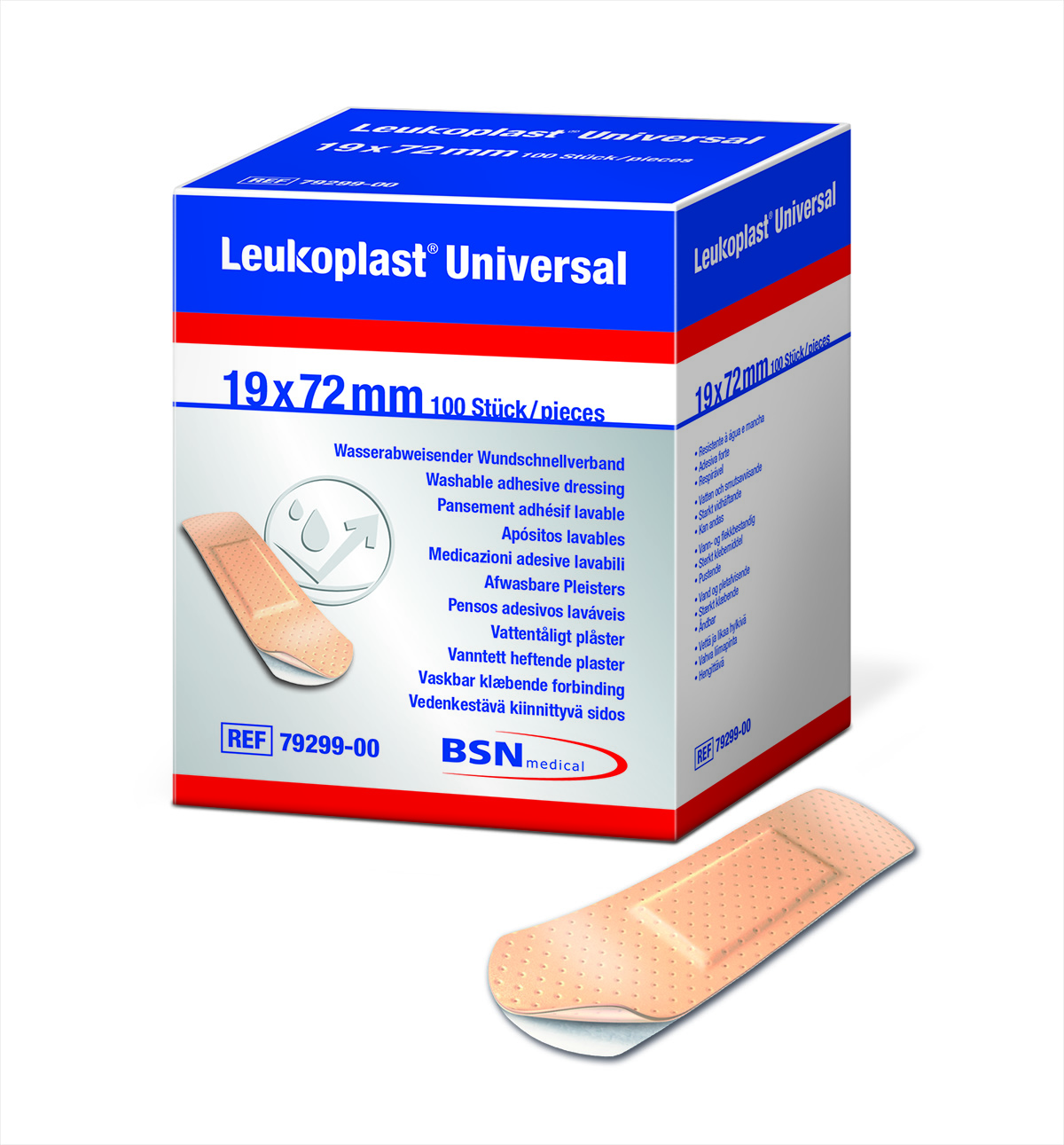 Leukoplast® Universal 1,9 x 7,2cm, 100 Stück wasserabweisender Wundschnellverband