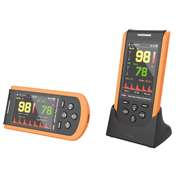 Res-Q-Meter Pulsoximeter SP-20 mit Fingersensor und Ladeschale