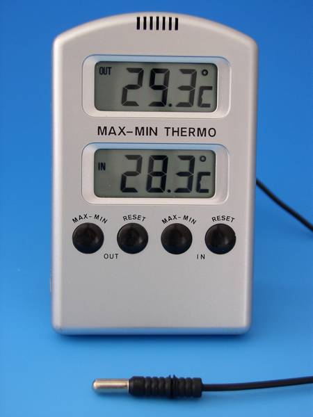 Thermometer zur Kühlschranküberwachung elektronisch, CE, -50 / +70 °C Thermometer zur Kühlschranküberwachung elektronisch, CE, -50 / +70 °C