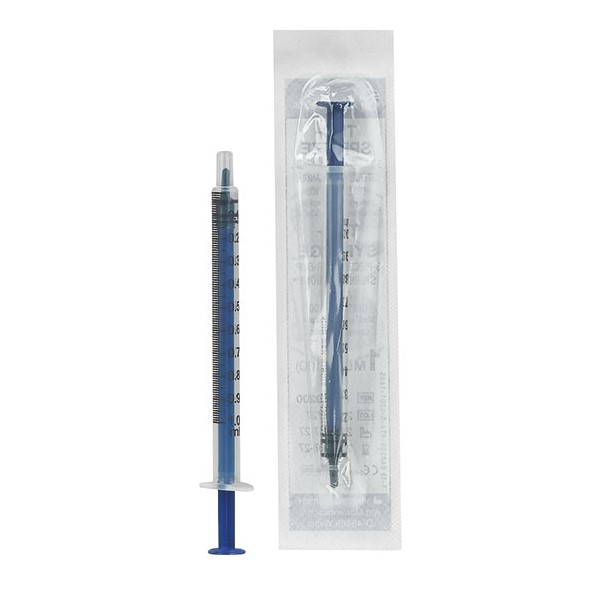 TBC-Spritze 3-teilig 1ml, mit Spardorn (ohne Totraum) ohne Kanüle, 100 St.