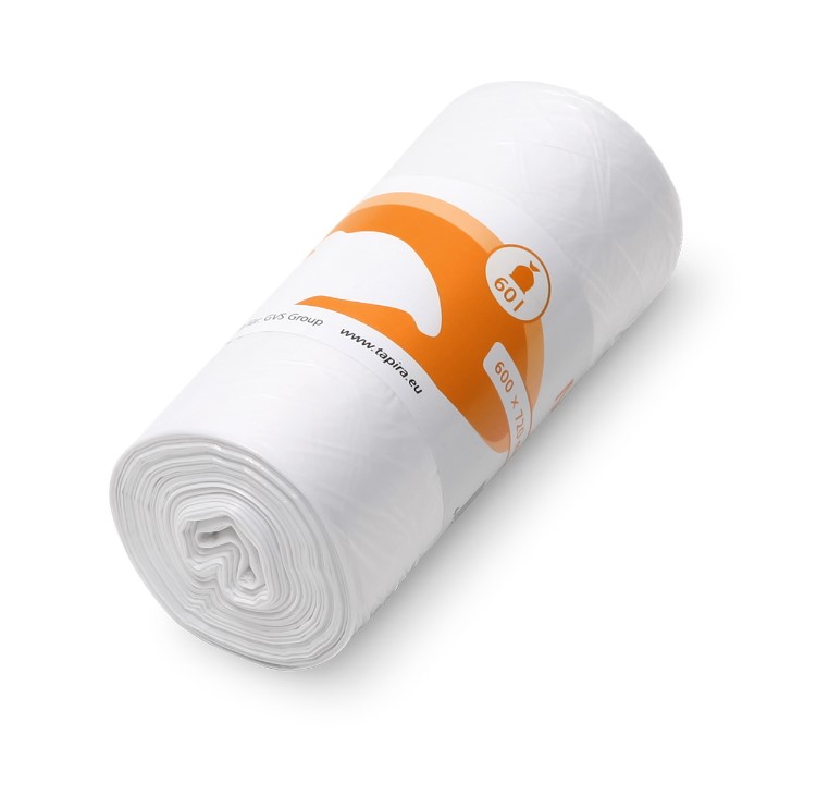 Mülleimerbeutel 60l, weiß LDPE 12µ 600 x 720mm, 50 St.