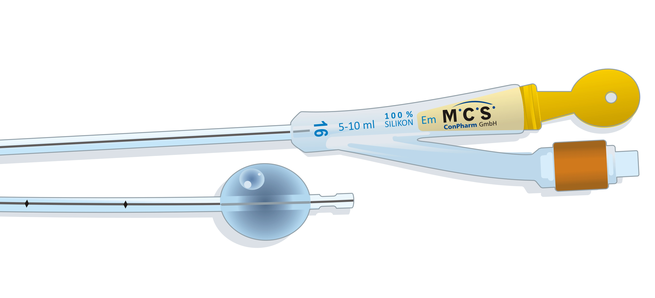 Suprapubischer Silikon Ballonkatheter Suprapubischer Silikon Ballonkatheter