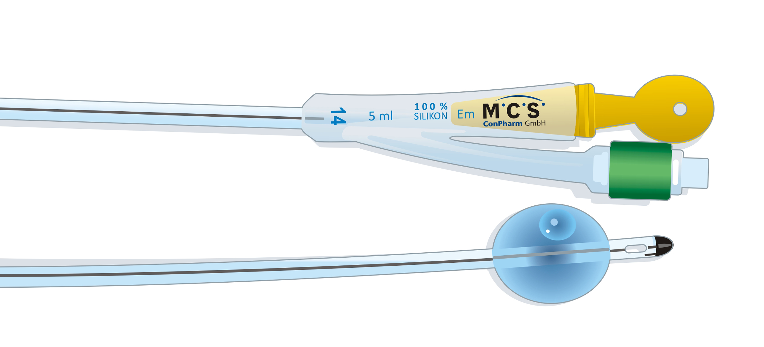 Transurethraler Silikon Ballonkatheter, 40cm lang