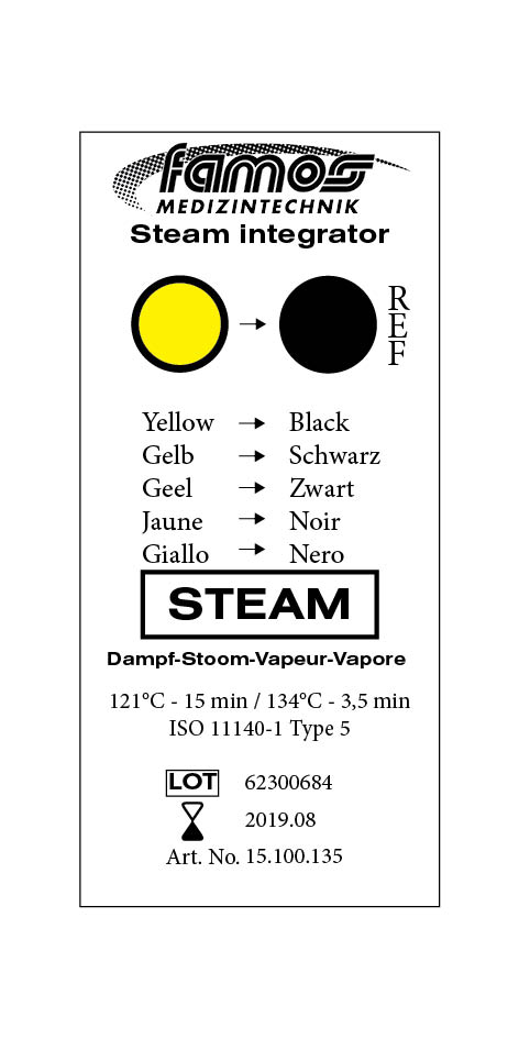 Dampf-Integrator - Farbkontrollindikator Klasse 5 250 St.