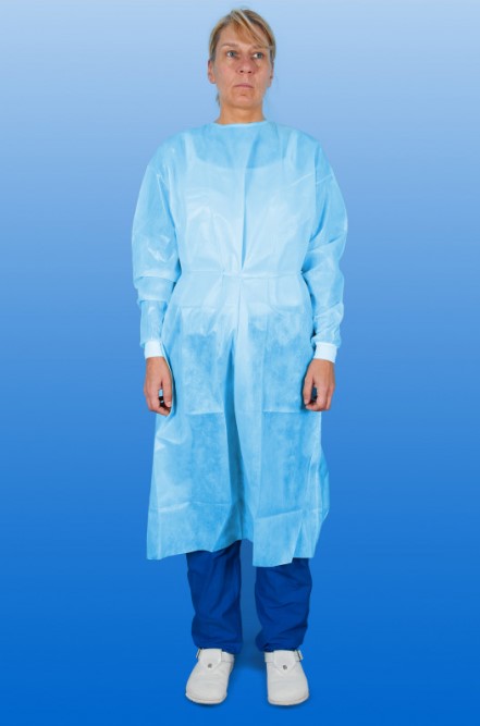 Untersuchungskittel mit Ärmelbündchen, unsteril - nach EN ISO 14126 Untersuchungskittel mit Ärmelbündchen, unsteril - nach EN ISO 14126