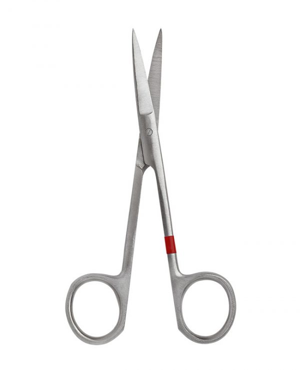 Einmal-Irisschere 11cm, spitz/spitz, gebogen 25 Stück, aus Metall