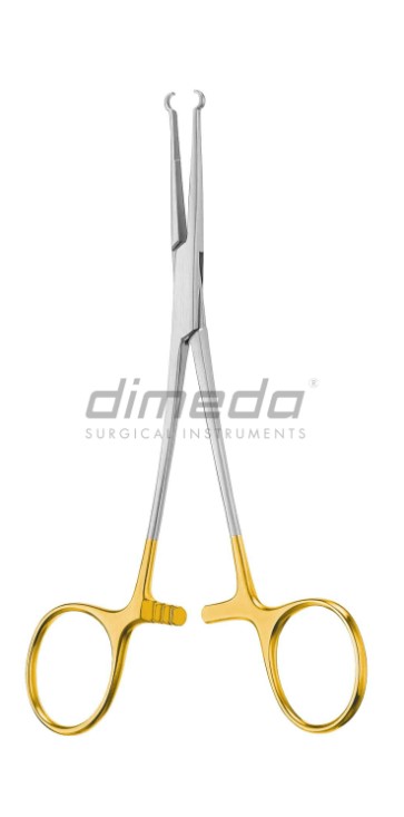 Vasektomie Ring-Klemme ID Ø 3,5mm, 14cm mit vergoldeten Ringen Vasektomie Ring-Klemme ID Ø 3,5mm, 14cm mit vergoldeten Ringen