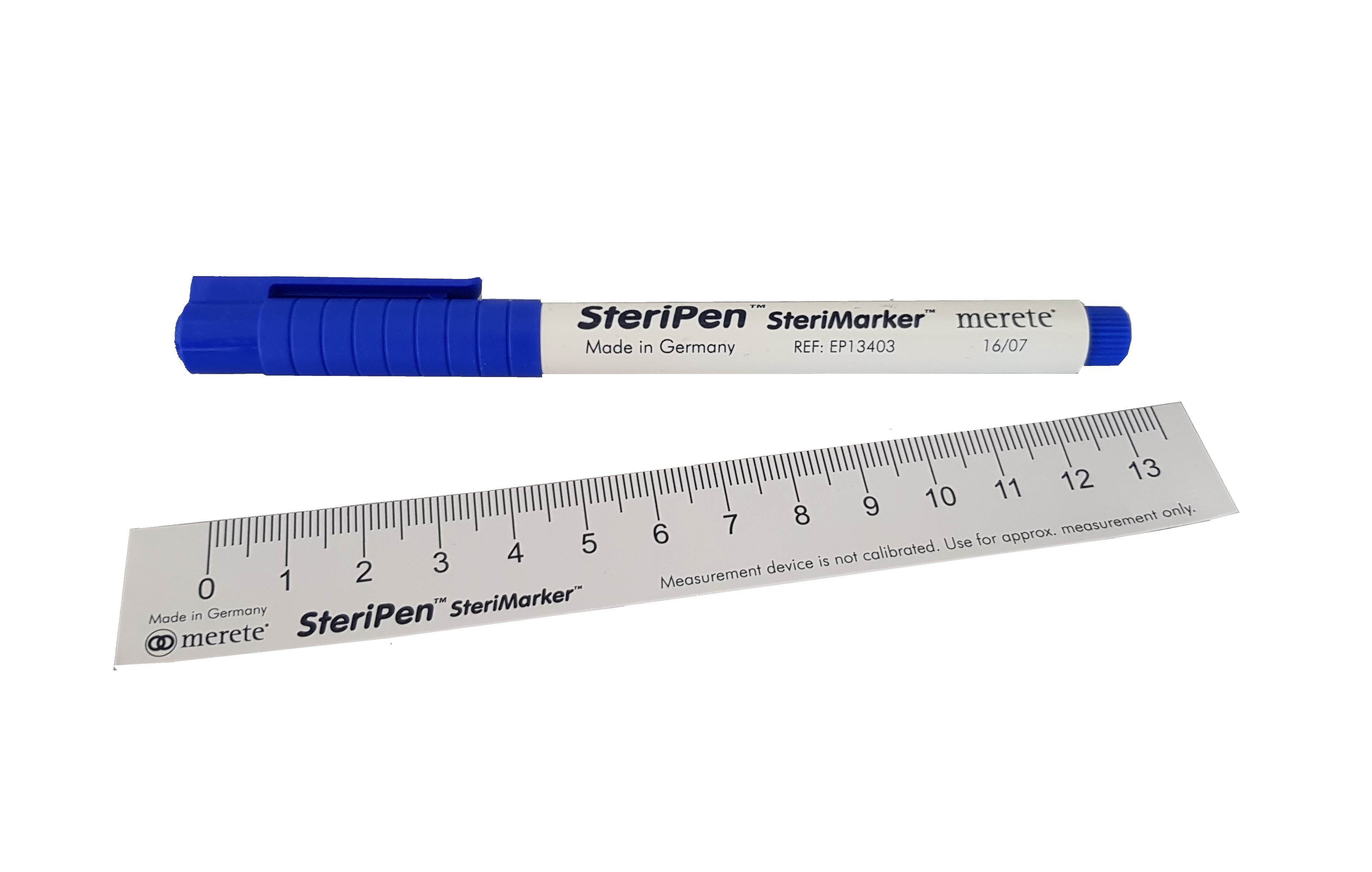 Hautmarkierstift SteriPen, blau mit beiliegendem Lineal, steril Hautmarkierstift SteriPen, blau mit beiliegendem Lineal, steril
