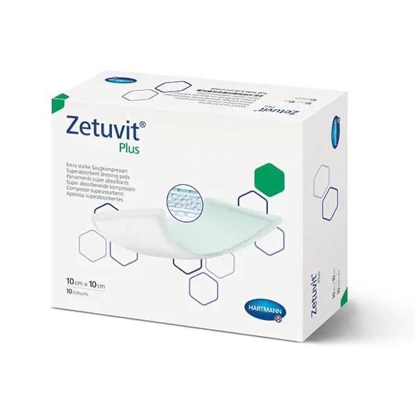 Zetuvit plus 10 x 10cm, steril 10 Saugkompressen