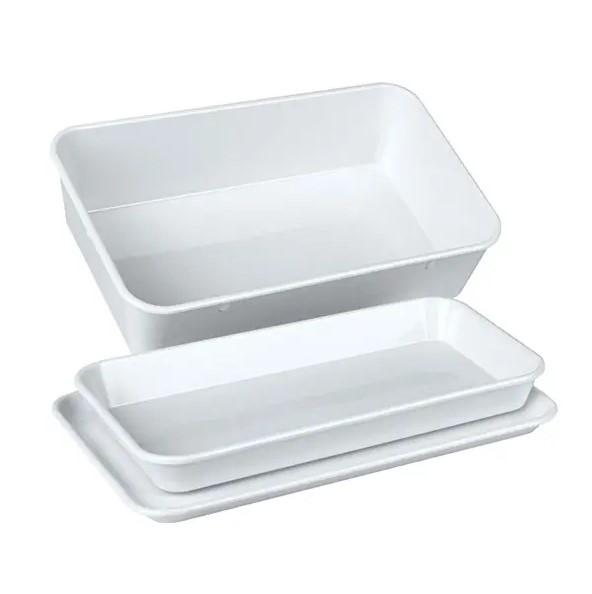 Instrumententabletts aus weißem Melaminharz Instrumententabletts aus weißem Melaminharz