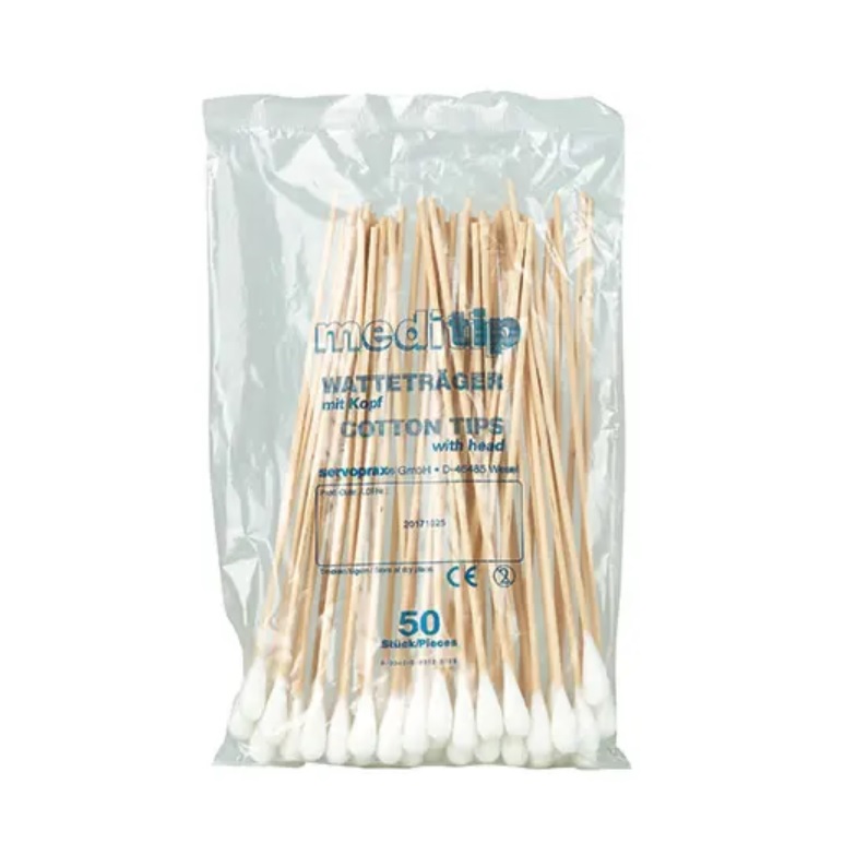Watteträger 20cm, Riesenwispy großer Kopf, unsteril 50 Stück Watteträger 20cm, Riesenwispy großer Kopf, unsteril 50 Stück