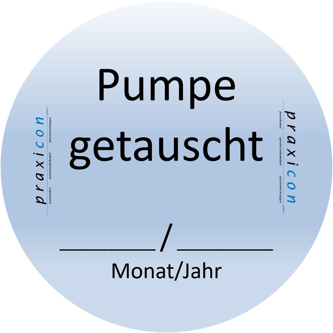 Etikett "Pumpe getauscht"