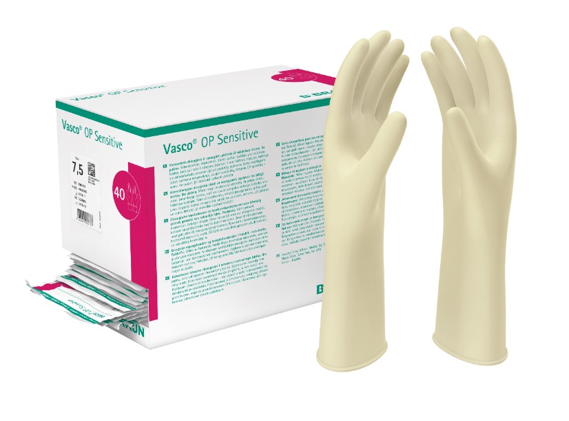 Vasco OP-Sensitiv Latex OP-Handschuhe, puderfrei, 40 Paar, steril