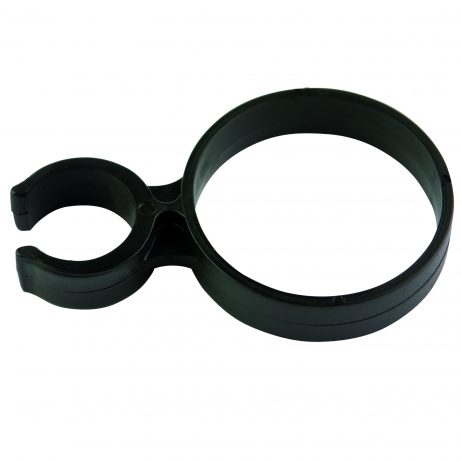 Glashalter aus Kunststoff für Infusionsständer m. Clipbefestigung, schwarz Glashalter aus Kunststoff für Infusionsständer m. Clipbefestigung, schwarz