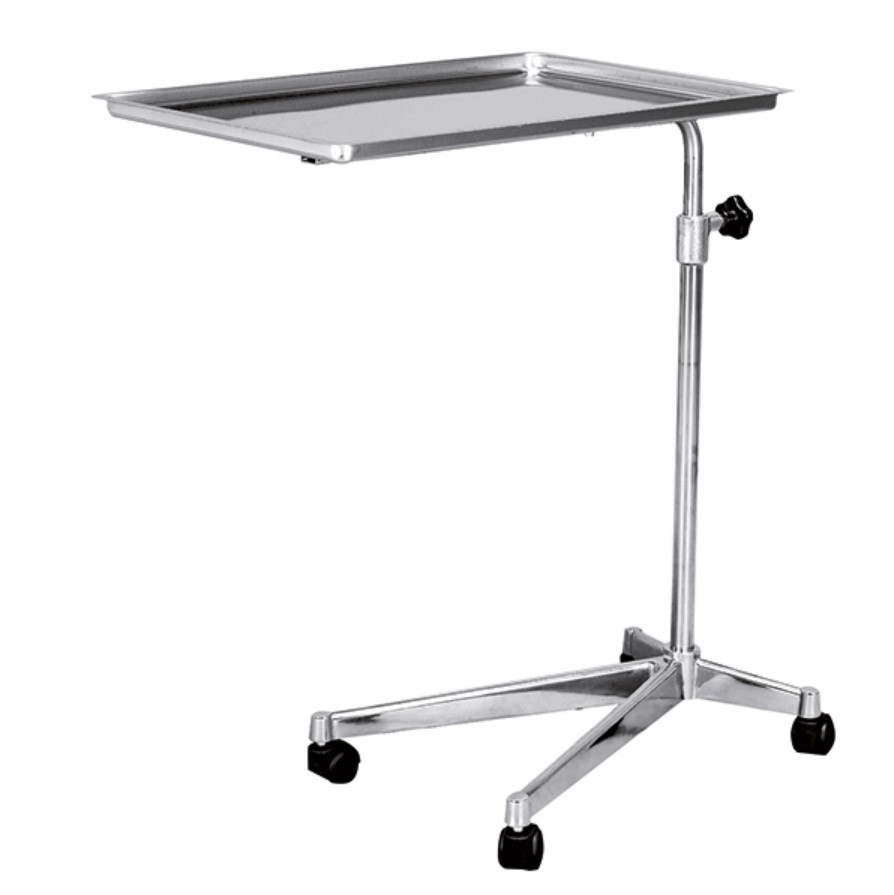 Instrumententisch Praxismodell Platte 68 x 45cm, H bis 1,25m Rollen feststellbar