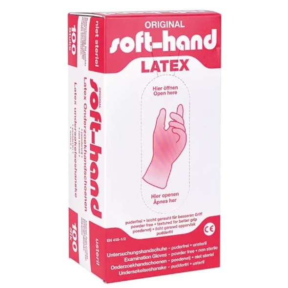 soft-hand Latexhandschuhe puderfrei, unsteril, 100 Stück soft-hand Latexhandschuhe puderfrei, unsteril, 100 Stück
