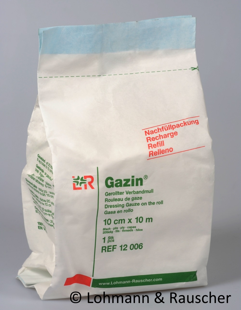 Gazin-Verbandmull 10cm x 10m 8-fach, Nachfüllpackung