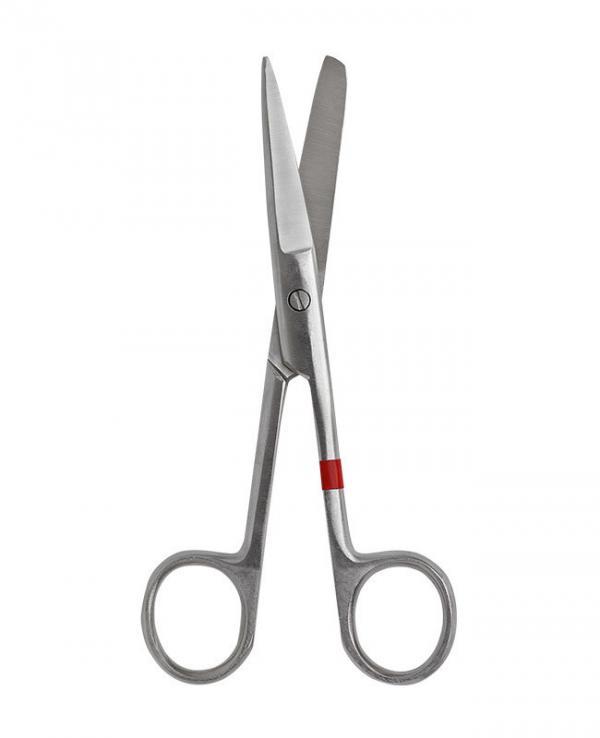 Einmal-Schere chirurgisch 14,5cm, stumpf/spitz, gerade 25 Stück, aus Metall