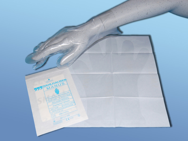 Copolymer Handschuhe, einzeln auf Trägerpapier - steril Copolymer Handschuhe, einzeln auf Trägerpapier - steril